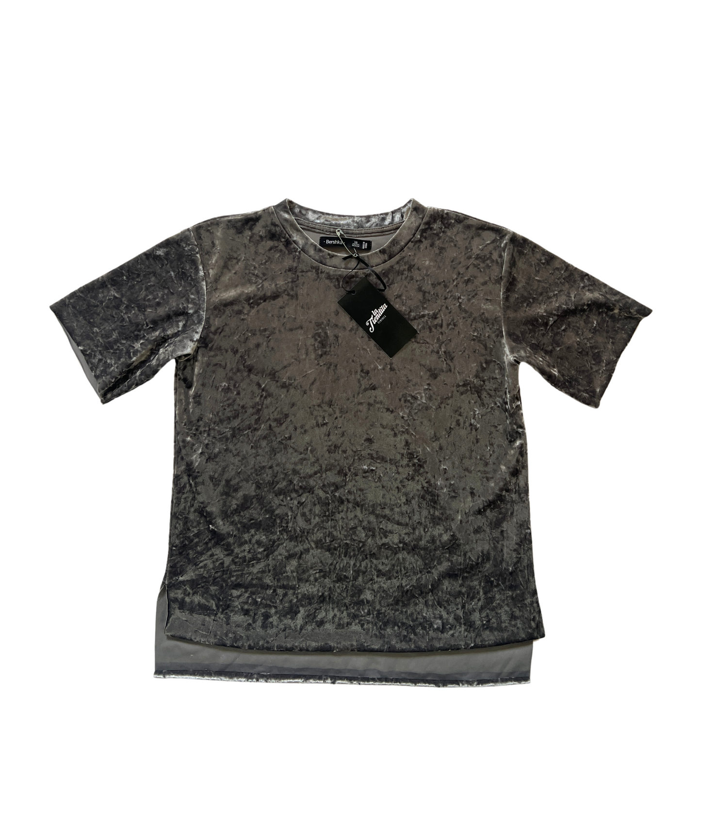 CAMISETA CHIFON BERSHKA GRIS