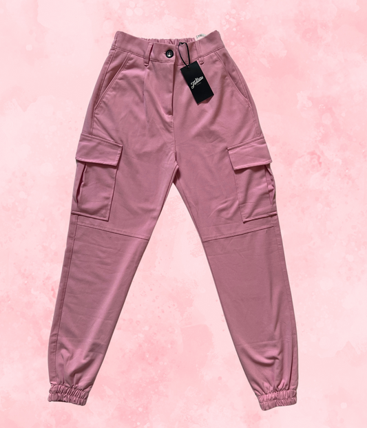 PANTALON CARGO BERSHKA ROSA