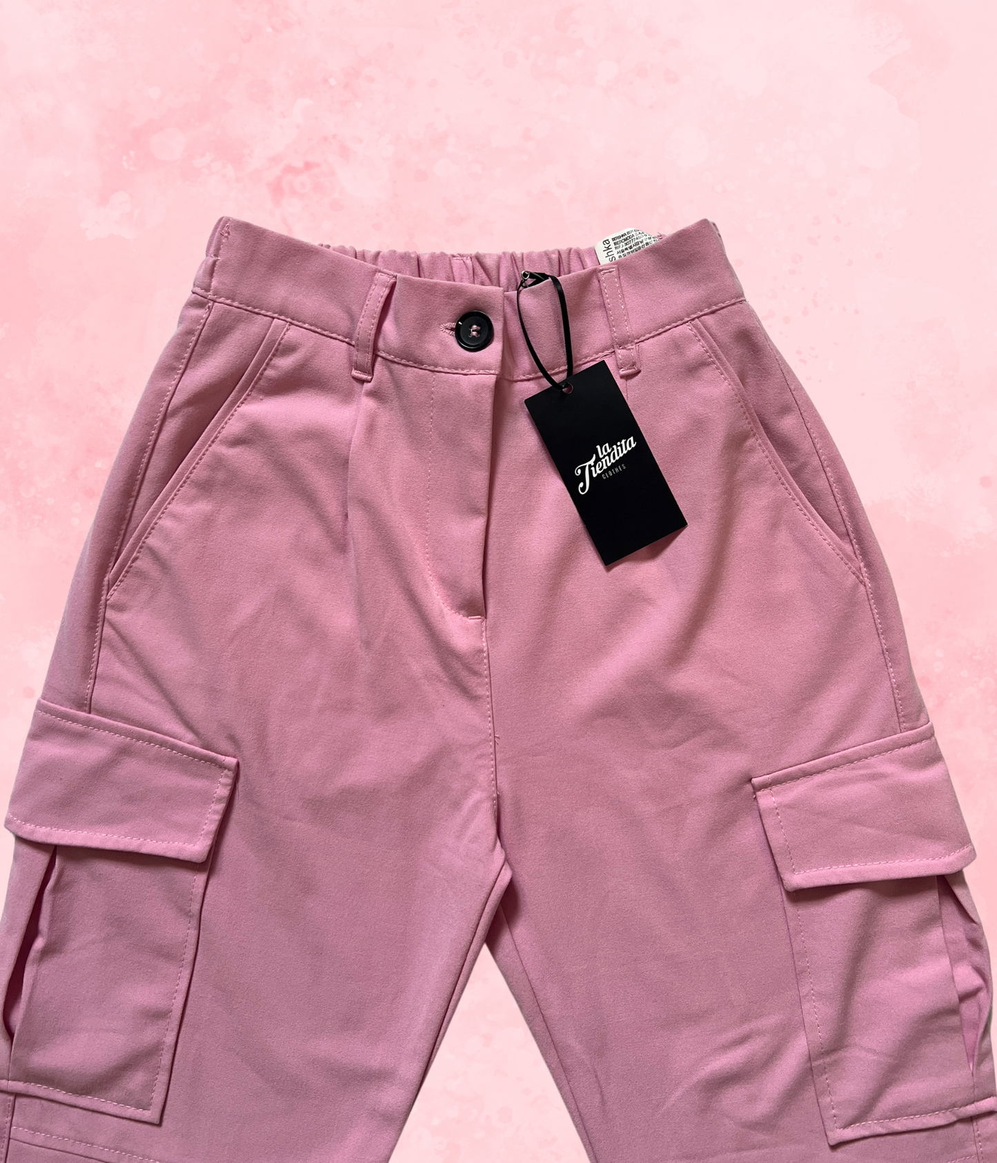 PANTALON CARGO BERSHKA ROSA